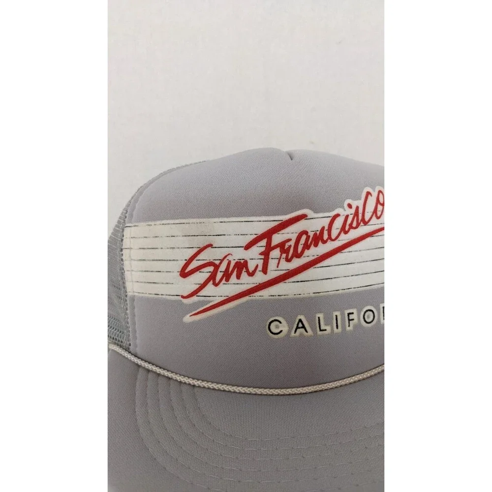 Vintage SNCO Import Grey San Francisco California 3D Snapback Mesh Trucker Hat